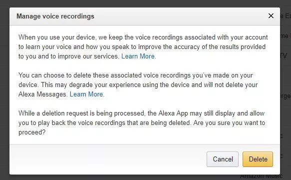 Come eliminare le tue trascrizioni da Amazon Echo tramite web