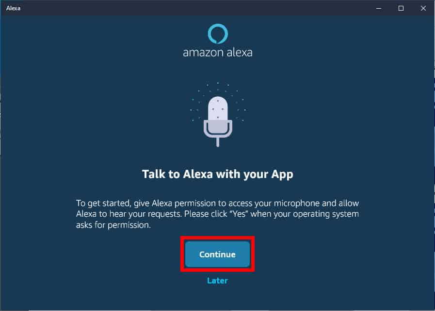Come scaricare l'applicazione Alexa sul computer accedi al microfono