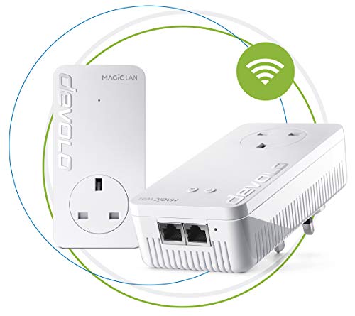 devolo Magic 2–2400 Wi-Fi 6: Starter Kit Powerline, Wi-Fi Mesh, streaming UHD 4K/8k e lavoro stabile a casa (Powerline fino a 2400 Mbps e WiFi 6 a 1800 Mbps, porte LAN da 3 GB, G.hn)