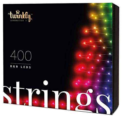 Stringhe luminose a LED RGB colorate dimmerabili Twinkly - Smart String di 400 luci natalizie multicolori con connessione WiFi e Bluetooth per il controllo dall'applicazione mobile