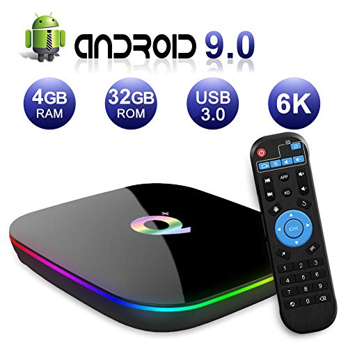 Android TV Box 9.0, Android Box 4GB RAM 32GB ROM H6 Quad Core Cortex-A53 Smart TV Box, supporta la risoluzione 6K 3D 2.4GHz WiFi Ethernet USB 3.0 Media Player
