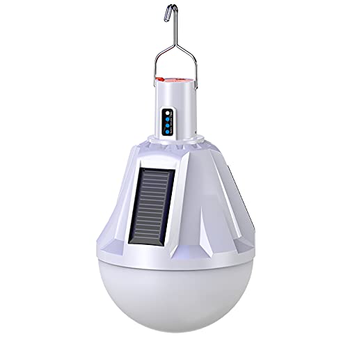 Lampadina a LED solare, lampadina a energia solare ricaricabile USB Lampada a sospensione per esterni Lanterna con telecomando Illuminazione impermeabile per campeggio in giardino