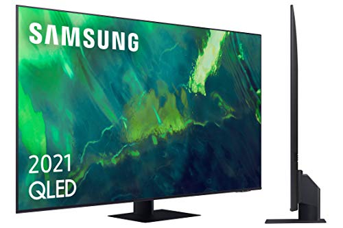 Samsung QLED 4K 2021 65Q74A - Smart TV 65" con risoluzione 4K UHD, processore QLED 4K con AI, Quantum HDR10+, ampio angolo di visione, Motion Xcelerator Turbo+, OTS Lite e Alexa integrato