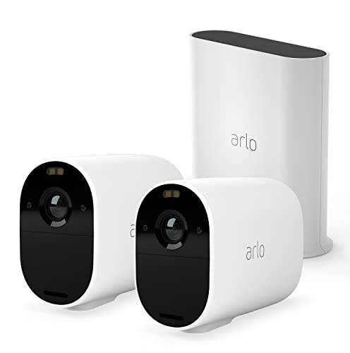 Arlo Essential XL, telecamera di sorveglianza con SmartHub, memoria locale gratuita, 12 mesi di batteria, compatibile con Apple HomeKit, con 90 giorni di Arlo Secure inclusi, bianco