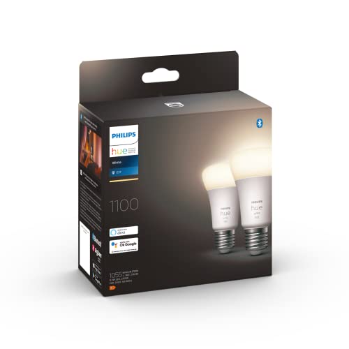 Philips Hue - Lampadina Smart, A60 E27, Luce Calda Dimmerabile, 10. 5W, Compatibile con Alexa e Google Home - Confezione da 2 Lampadine LED Smart (929002469205)