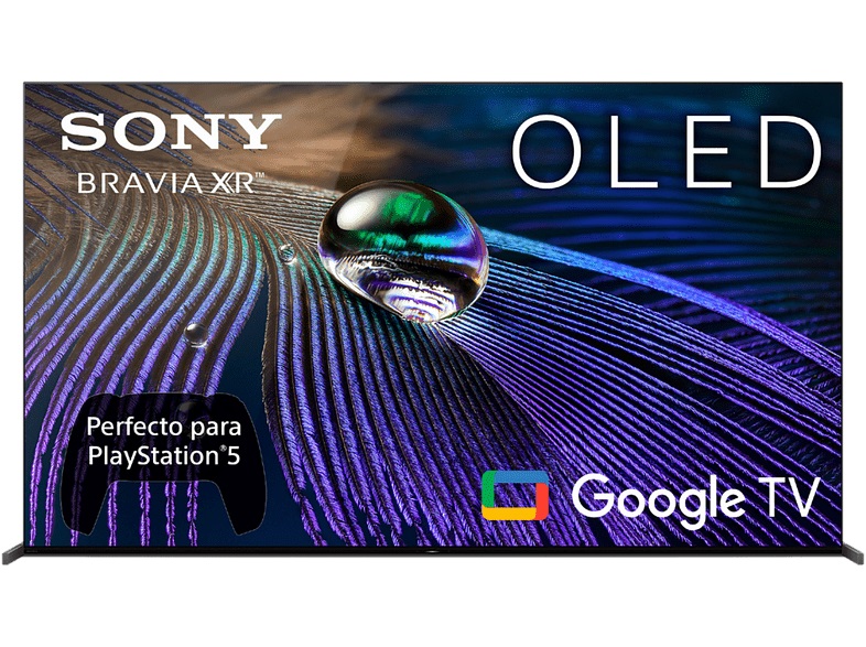 TV OLED da 65" - Sony 65A90J, Bravia XR OLED, 4K HDR, Google TV (Smart TV), Dolby Atmos-Vision, HDMI 2.1, Nero