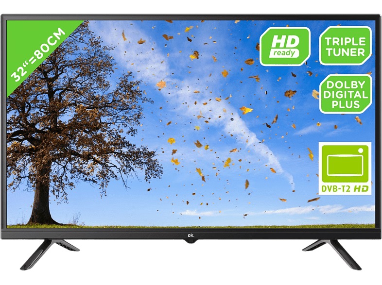 TV LED 32" - OK ODL 32850HC-TB, HD+, 200 cd/m², Dolby Digital Plus, DVB-T2/C/S2, Nero
