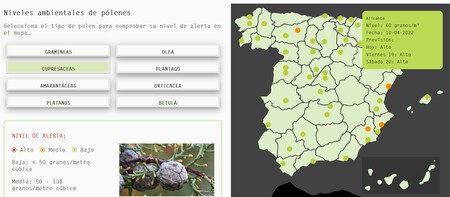 Mappa Associazione spagnola di allergologia