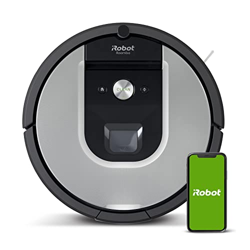 iRobot Roomba 971 Robot Aspirapolvere Connesso Wi-Fi - 2 Spazzole in Gomma Multisuperficie, Ideale per Animali Domestici, Ricarica e Riprendi, Compatibile con Assistente Vocale, Coordinamento Impronte, Colore Argento