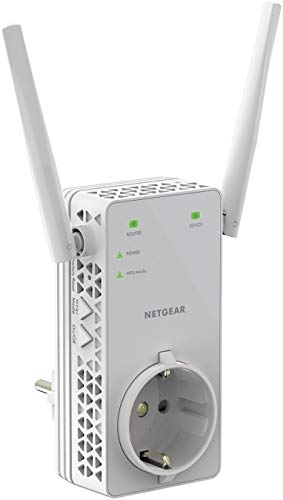 Netgear EX6130 - Amplificatore di segnale WiFi AC1200, Spina ripetitore WiFi Dual Band, Porta LAN, Compatibilità universale, Bianco