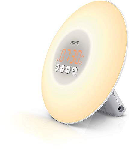 Philips HF3500/01 - Sveglia a luce, lampada LED e 10 intensità luminose, colore bianco
