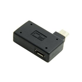 Cablecc Adattatore host Micro USB 2.0 OTG ad angolo retto da 90 gradi con alimentazione USB per telefono cellulare e tablet Galaxy S3 S4 S5 Note2 Note3