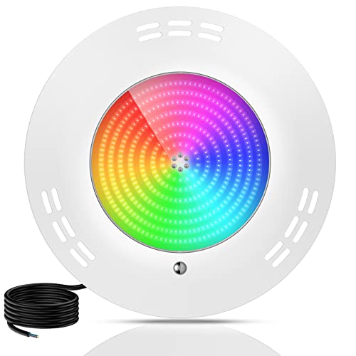 LyLmLe Faretto LED per Piscina riempito di Resina, Luci LED per Piscina da 35W Lampada Dimmerabile con Sincronizzazione Multicolore RGB per Superficie Slimline, Impermeabile IP68, 12V AC (Unità di Controllo Non Incluse)