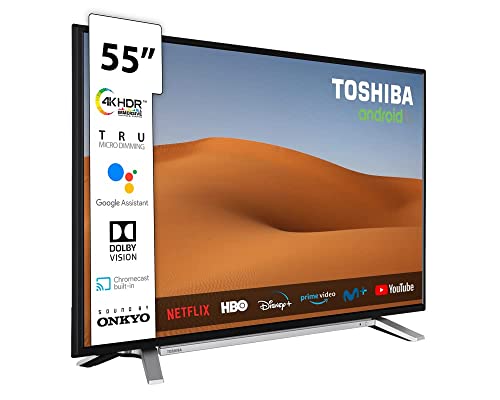 Toshiba TV 55UA2B63DG 4K HDR Android Smart TV 55" Ultra HD (3840 x 2160), Chromecast e Google Assistant integrati
