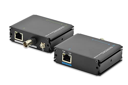 DIGITUS PoE + set extender - portata con RJ45 fino a 400 m / con coassiale fino a 500 m - Fast Ethernet fino a 100 Mbit / s