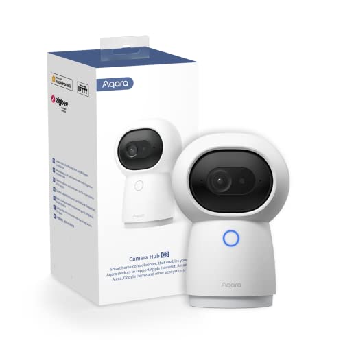 Aqara 2K G3 Indoor Hub Camera, riconoscimento facciale e gesti AI, telecomando IR, angolo di visione a 360°, compatibile con HomeKit Secure Video, Alexa, Google Assistant, IFTTT