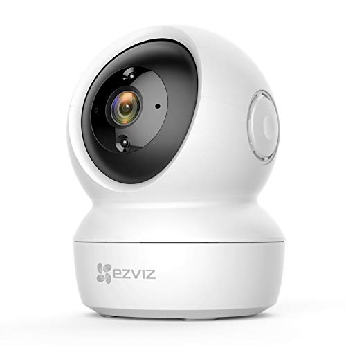 EZVIZ Telecamera di sorveglianza WiFi per interni a 360º, telecamera di sorveglianza per bambini 1080P, visione notturna, audio bidirezionale, rilevamento del movimento, telecomando, compatibile con Alexa, Andriod/iOS, modello C6N