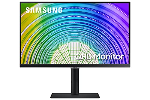 Samsung LS24A600UCUXEN - Monitor professionale QHD da 24" (2560 x 1440, IPS, 5ms, Flicker free, AMD FreeSync, 16:9, Altezza regolabile, inclinazione, rotazione e rotazione, HDMI, HDR10 e USB C), Nero
