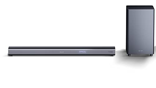 SHARP HT-SBW460, 3.1 Dolby Atmos, soundbar, audio surround virtuale 3D e subwoofer wireless, Bluetooth, esperienza 4K, HDMI ARC/CEC, potenza di uscita massima totale: 440 W, colore nero