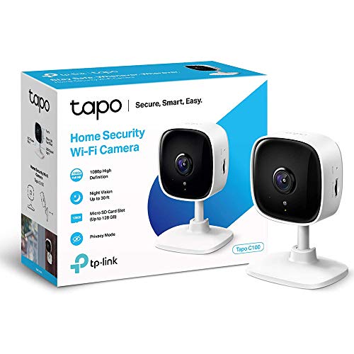 TP-Link TAPO - Telecamera di sorveglianza WiFi per interni 1080P, per monitorare neonati e animali domestici, visione notturna, rilevamento del movimento, audio bidirezionale, memoria SD, compatibile con Alexa, colore bianco