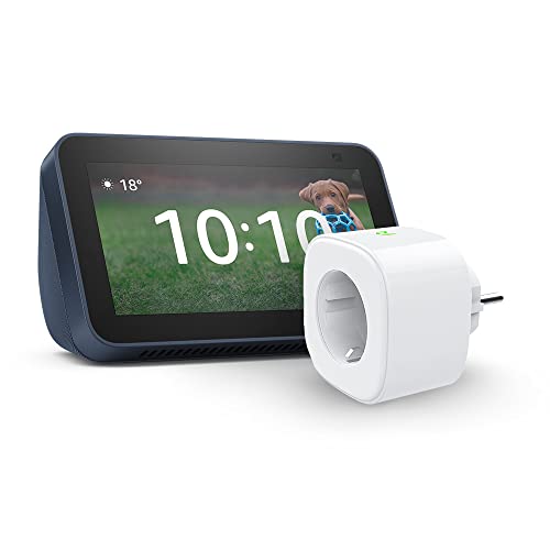 Echo Show 5 (versione 2a generazione 2021), Blue + Meross Smart Plug (WiFi Smart Plug), compatibile con Alexa - Smart Home Starter Kit