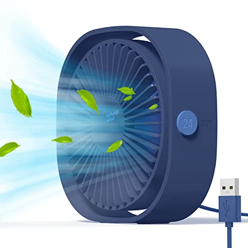 Simpeak mini ventilatore USB, ventilatore da tavolo mini USB portatile per ufficio/casa/viaggi/campeggio - blu